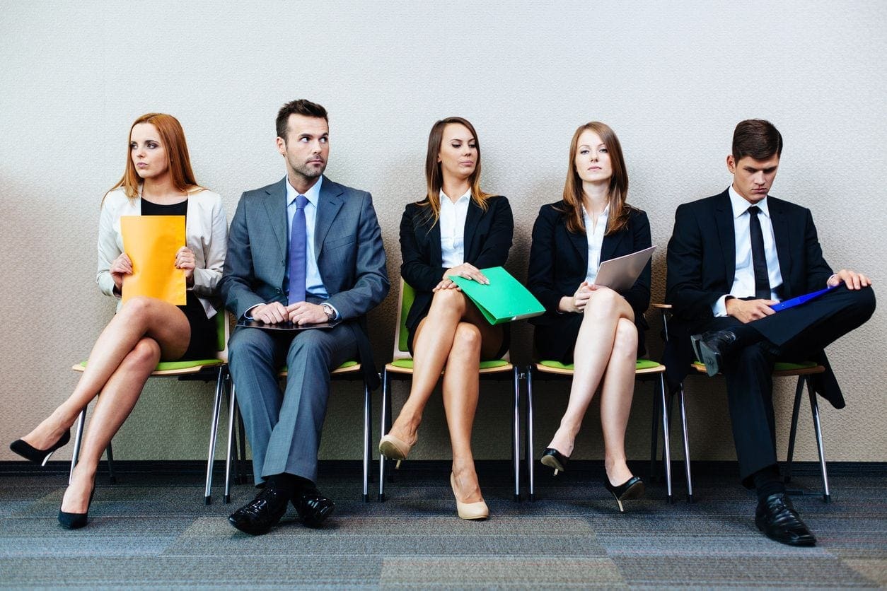 diverse job candidates waiting for an interview