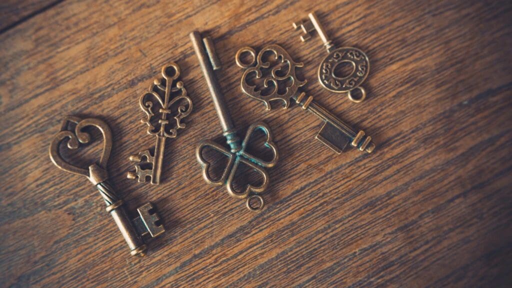 A set of vintage keys
