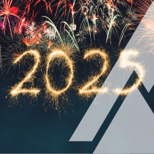 Here's an alt tag for the image: Sparklers forming 2025 against fireworks.