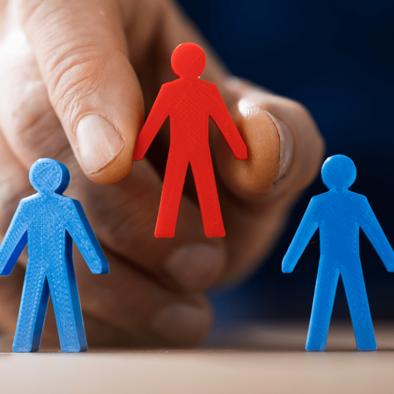 depiction of hiring one candidate out of three choices