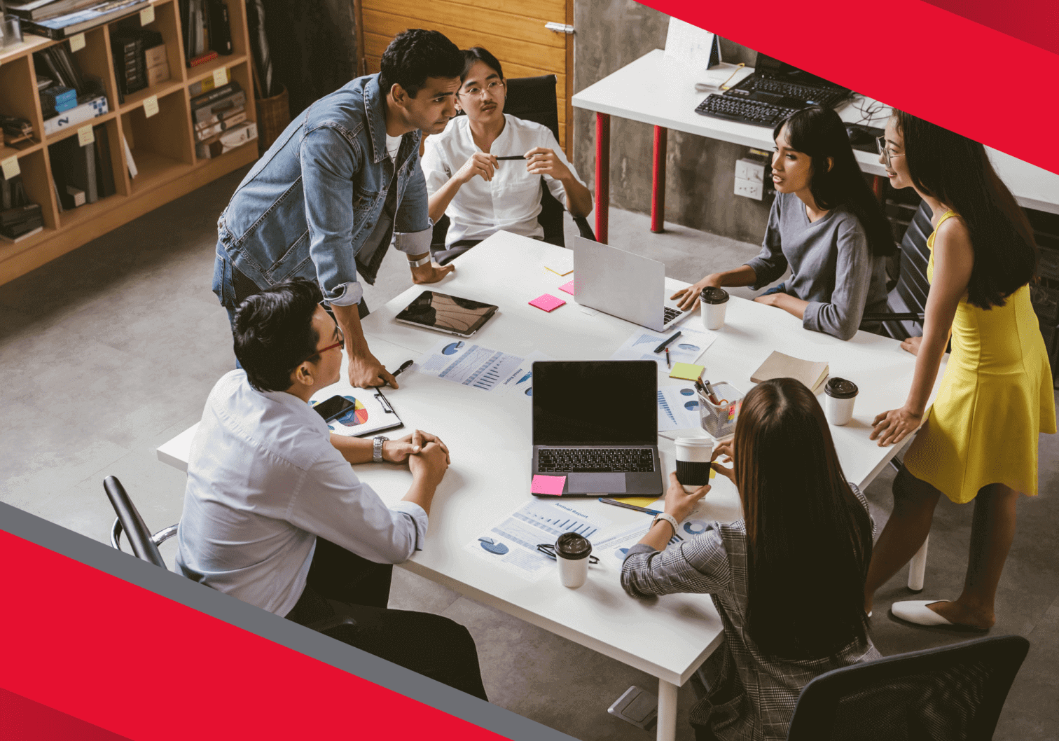 Business people in a meeting room.